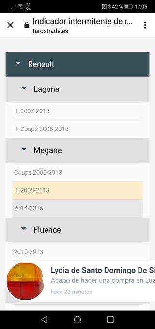 piloto de espejo derecho