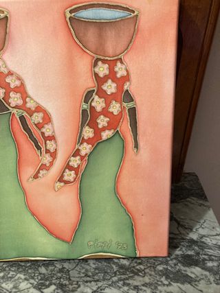 Batik 25x22 dipinto a mano su seta