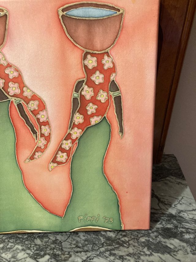 Batik 25x22 dipinto a mano su seta