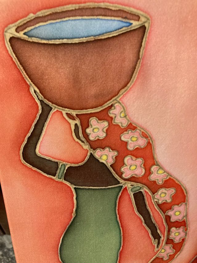 Batik 25x22 dipinto a mano su seta