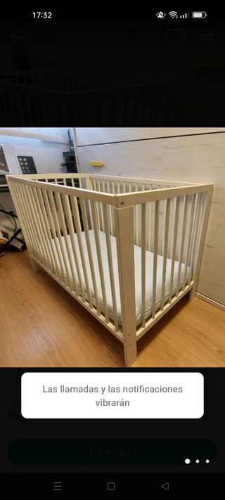 cuna Ikea y colchón 