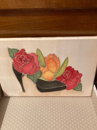 Quadro dipinto a mano su seta