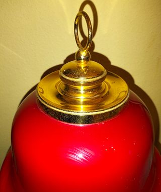 ANTIGUA LAMPARA DE LATON Y OPALINA