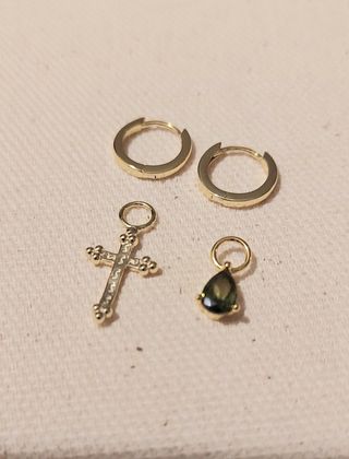 Pendientes plata pequeños aros y colgantes