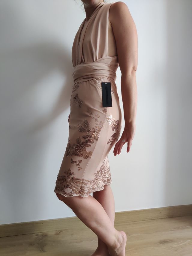 Vestido corto de fiestq boda multiposición