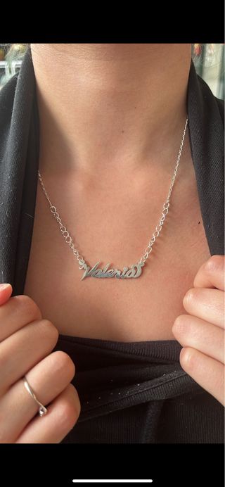 colgante nombre VALERIA plata artesanal