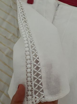 Minifalda blanca lino zara