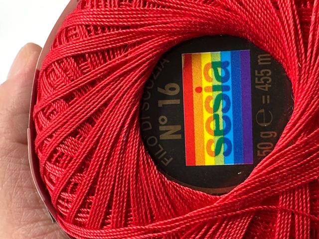 Gomitolo cotone SESIA 50gr Rosso Filo di scozia