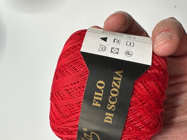 Gomitolo cotone SESIA 50gr Rosso Filo di scozia