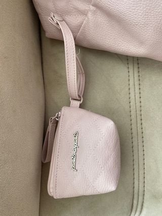 Bolsa y chupetera rosa carro pasito a pasito inés