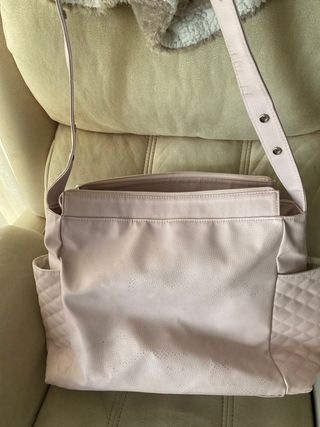 Bolsa y chupetera rosa carro pasito a pasito inés