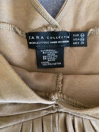 Vestido midi drapeado. Zara. 38