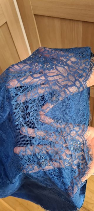 Vestido largo encaje + tocado hecho a mano