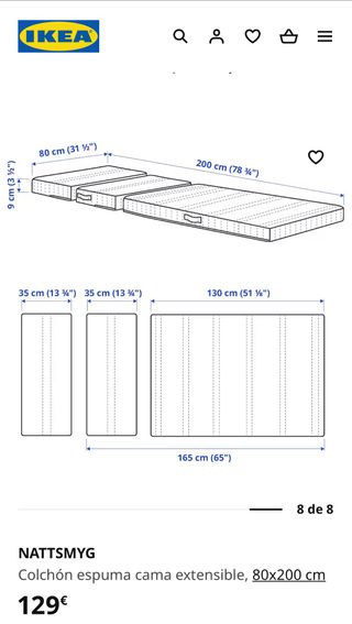 Cama Ikea laca blanca .Colchón opcional 50€