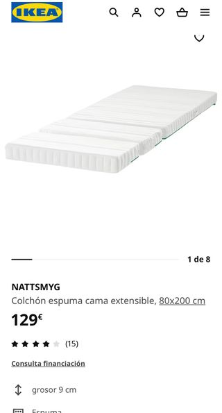 Cama Ikea laca blanca .Colchón opcional 50€