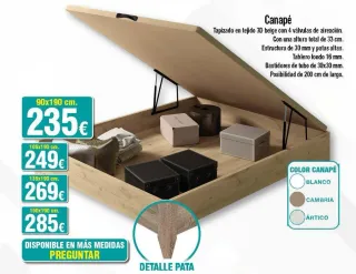 CANAPÉ ARCÓN PATAS ELEVADO ALTO