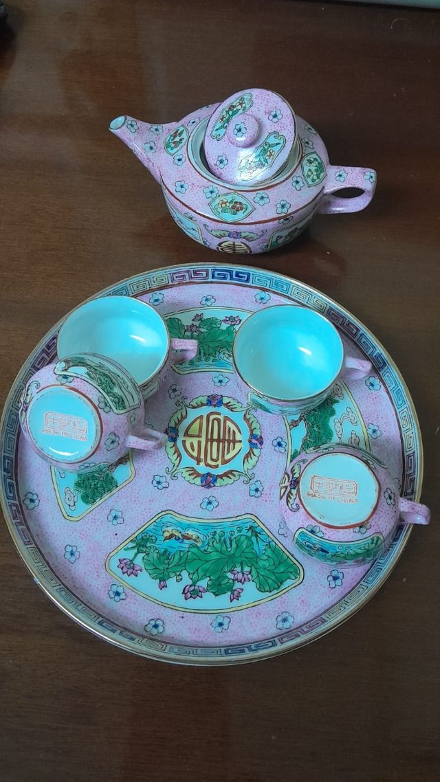 Caja de Té de porcelana china color Rosa