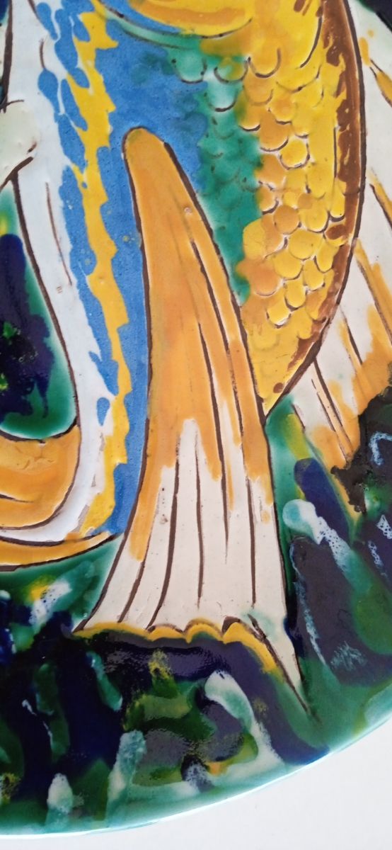 Gran plato para colgar cerámica de Toledo.