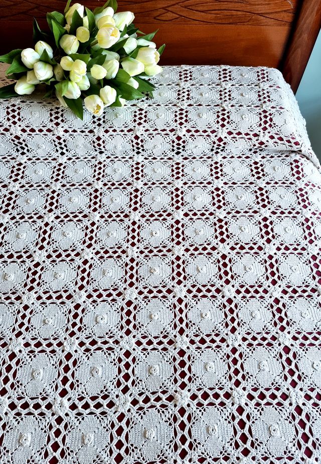 Copriletto Matrimoniale Puro Cotone Fatto a Mano