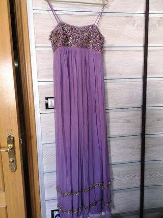 Vestido fiesta largo de seda