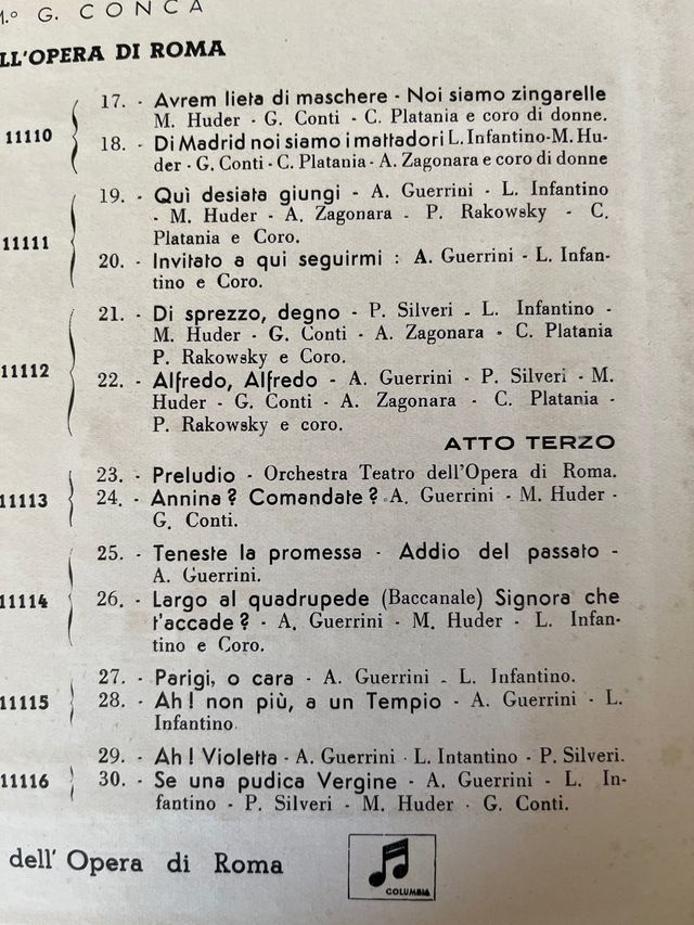 la traviata “ opera completa columbia”