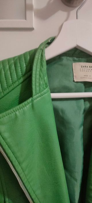 Biker verde zara con cremallera