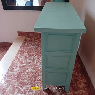 Mueble castellano aparador turquesa vintage