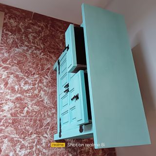 Mueble castellano aparador turquesa vintage