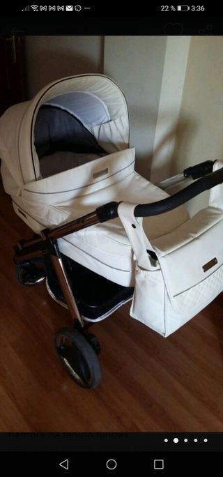Carro BEBECAR IP-OP 3 piezas en blanco polipiel