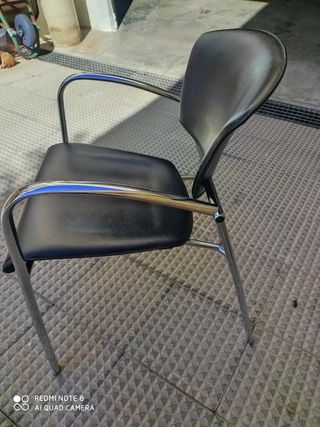 2 sillones diseño cuero auténtico y acero