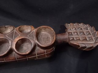 Arte africano 92 cm largo juego mankala cocodrilo