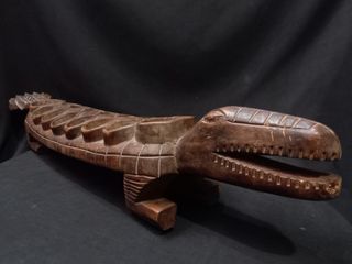 Arte africano 92 cm largo juego mankala cocodrilo