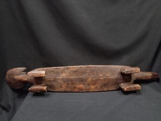 Arte africano 92 cm largo juego mankala cocodrilo