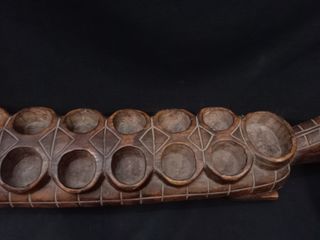 Arte africano 92 cm largo juego mankala cocodrilo