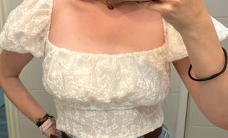 Blusa manga abullonada Zara