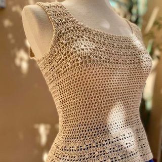 Completo vintage crochet beige