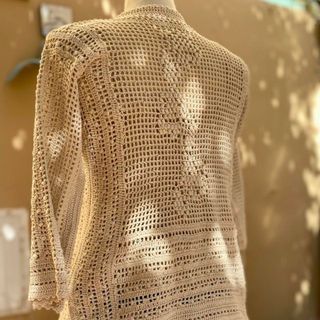 Completo vintage crochet beige