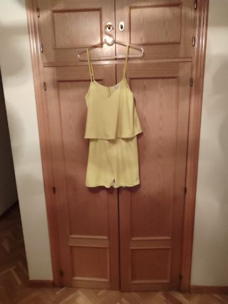 Vestido mono pantalón mujer amarillo easy wear