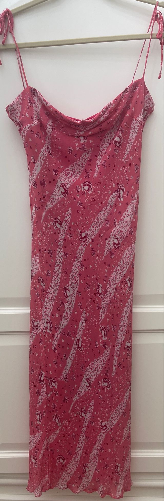 Vestito longuette rosa fantasia tg XS