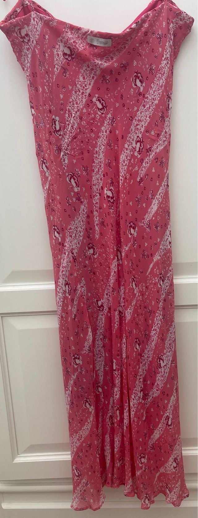 Vestito longuette rosa fantasia tg XS