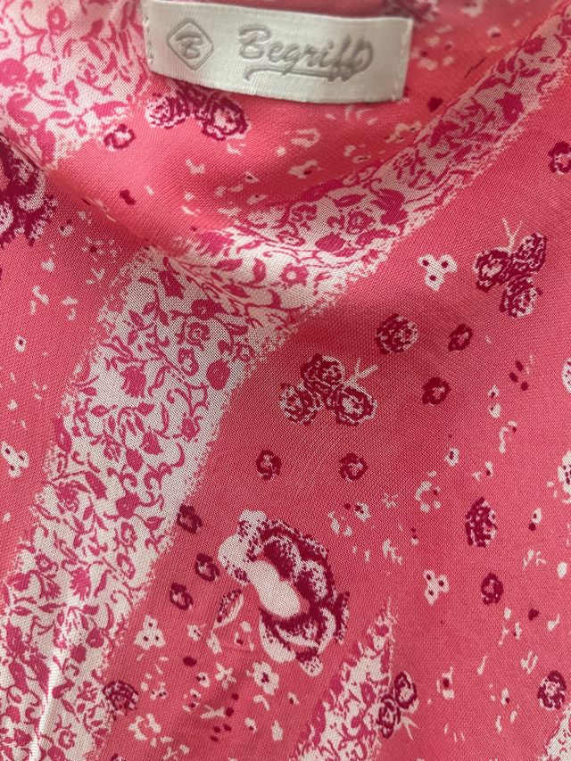 Vestito longuette rosa fantasia tg XS