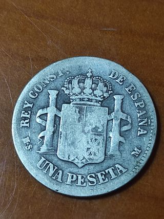 UNA PESETA 1883 ALFONSO XII DE PLATA