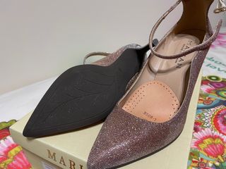 Zapatos tacón rosa Marian Glitter