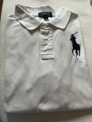 Polo manga larga color  blanco -