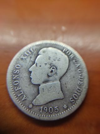 UNA PESETA 1905 ALFONSO XIII DE PLATA