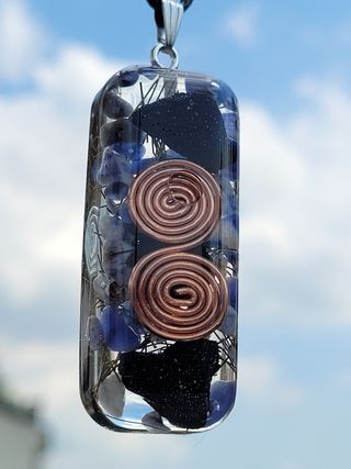 Ciondolo orgonico shungite e sodalite