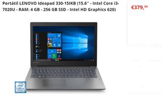 Portátil Lenovo NUEVO FREEDOS 15,6" INTEL I3 Nuevo