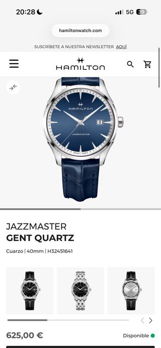 Reloj Hamilton Jazzmaster Gent Quartz PVP 625