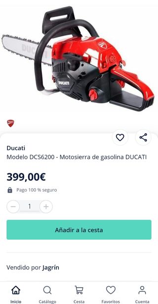 Motosierra DUCATI DCS 6200 62cc/3kw/4hp/50cm/20"