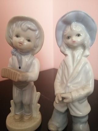 Dos figuras de porcelana española. Vintage.